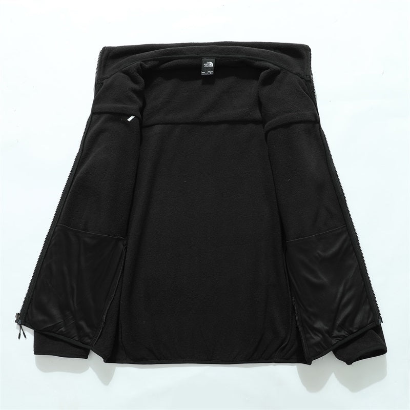 Men’s Denali-Style Fleece Jacket with Woven Chest Panel