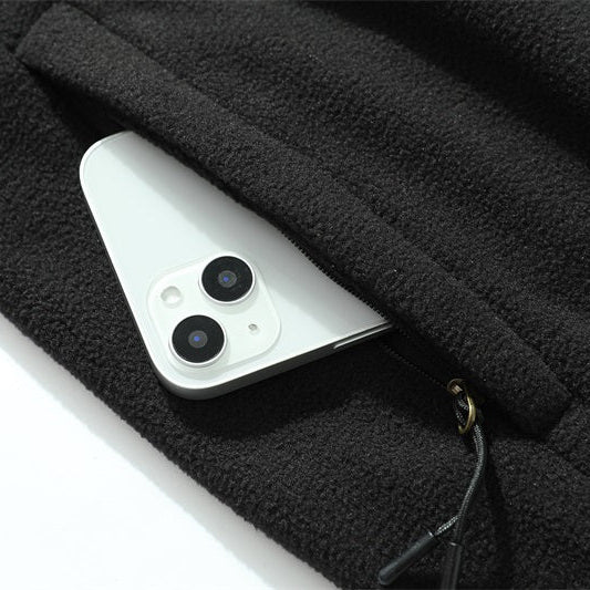 Men’s Denali-Style Fleece Jacket with Woven Chest Panel